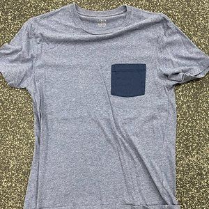 J. Crew Blue Contrast Pocket T-Shirt